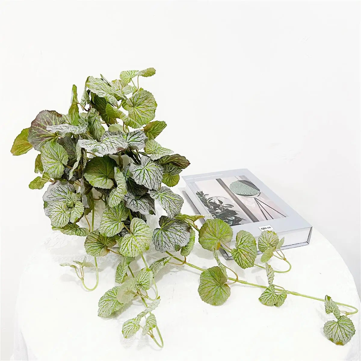 40-70cm Fake Hanging Plants Artificial Begonia Plant Vines Silk Fern Plant Wall Leaves Tropical Scindapsus Plant For Home Garden