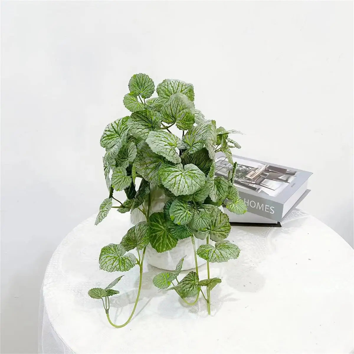 40-70cm Fake Hanging Plants Artificial Begonia Plant Vines Silk Fern Plant Wall Leaves Tropical Scindapsus Plant For Home Garden