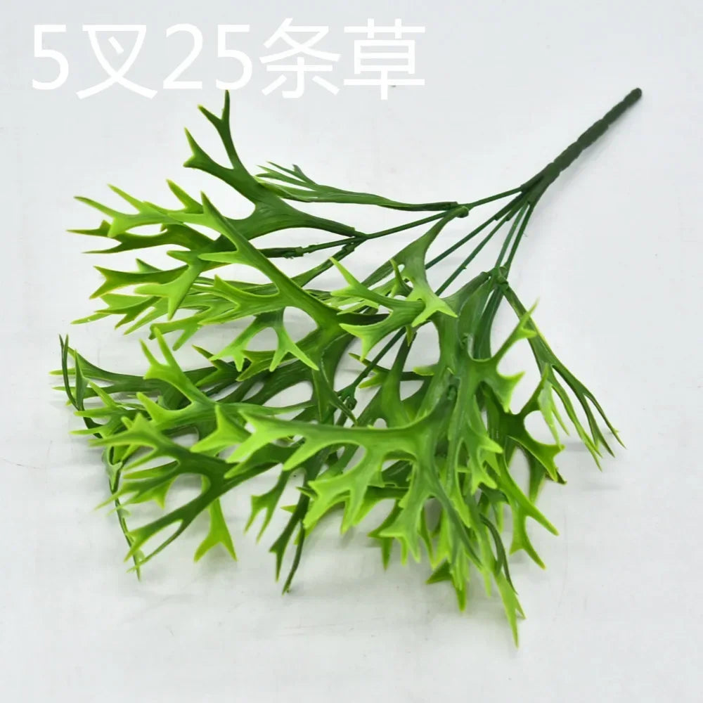 Artificial Plant Small Boston Fern Green Grass Home Decoration Fake Plant Leaves Greenery Home Garden Party Wedding Decorations