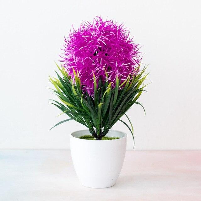 Fake Flowers Potted Ornaments 15x26cm Small Tree Potted Home Hotel Garden Decor Bonsai Artificial Home Decor