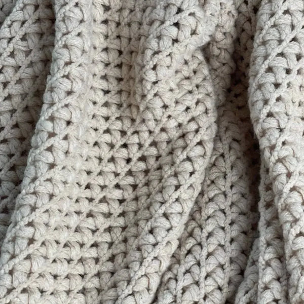 Cozy Knit Khaki Throw Blanket